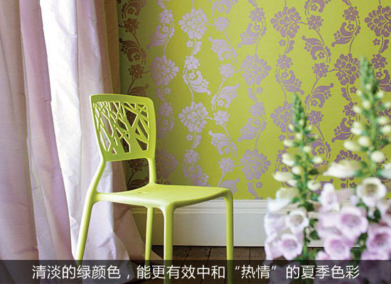 炎热夏日 让绿色系墙纸给家带点凉意