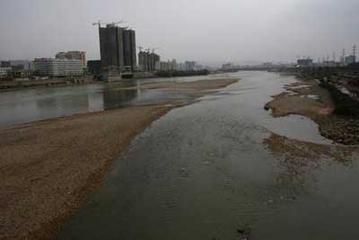 黄河兰州段水位下降 大片滩涂裸露--中国广播网