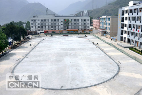 文县二中体育场建设正在加紧施工--中国广播网
